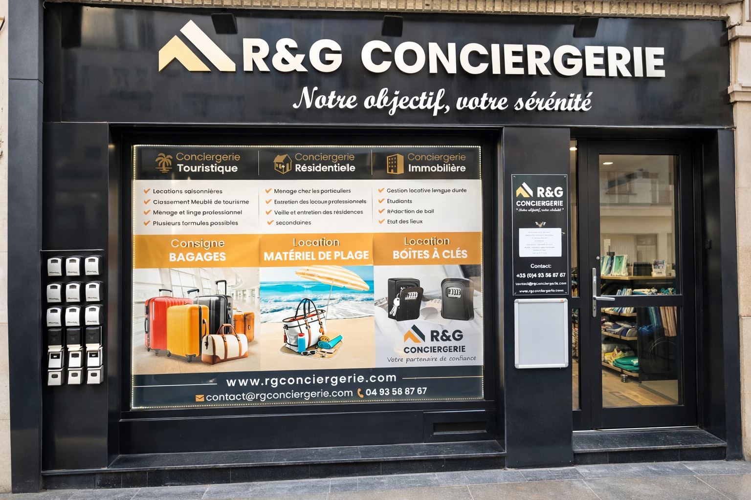Devanture agence R&G Conciergerie Nice